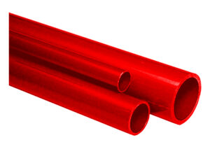 Tubo in PVC-U rosso L-HP-GF-Tubiplast
