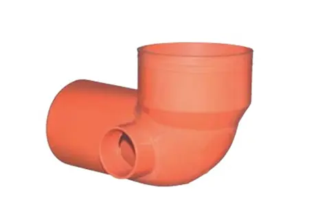 Curva WC bassa con due attacchi laterali arancio RAL 2008-First-Tubiplast