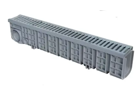 Canale modulare PratikoXL130 in PP grigio mm. 130x1000x200 completo di 1 griglia zincata A15 e 2 fissaggi BGP130-First-Tubiplast